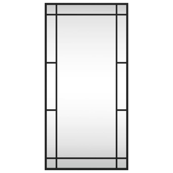 Specchio da Parete Nero 40x80 cm Rettangolare in Ferro