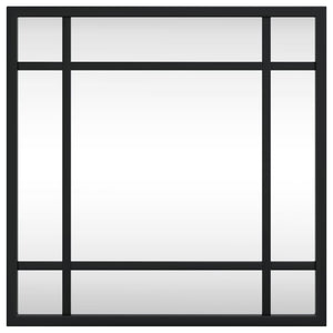 Specchio da Parete-Specchio a Muro-Specchio Decorativo Nero 30x30 cm Quadrato in Ferro