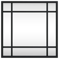 Specchio da Parete Nero 30x30 cm Quadrato in Ferro 358632
