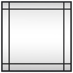 Specchio da Parete-Specchio a Muro-Specchio Decorativo Nero 50x50 cm Quadrato in Ferro