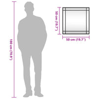 Specchio da Parete-Specchio a Muro-Specchio Decorativo Nero 50x50 cm Quadrato in Ferro