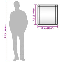 Specchio da Parete Nero 60x60 cm Quadrato in Ferro 358635