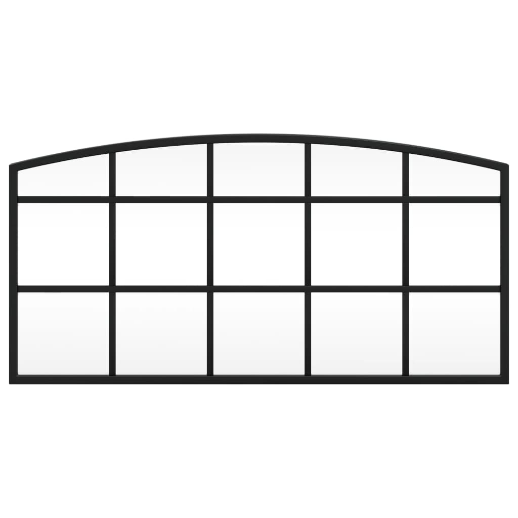Specchio da Parete Nero 60x30 cm Arco in Ferro 358636