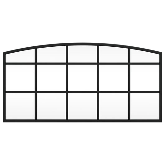 Specchio da Parete-Specchio a muro Nero 60x30 cm Arco in Ferro