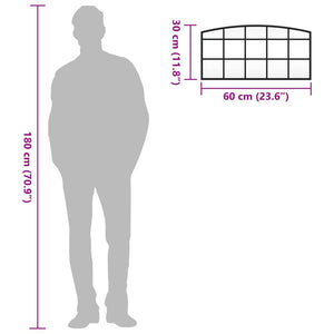 Specchio da Parete Nero 60x30 cm Arco in Ferro