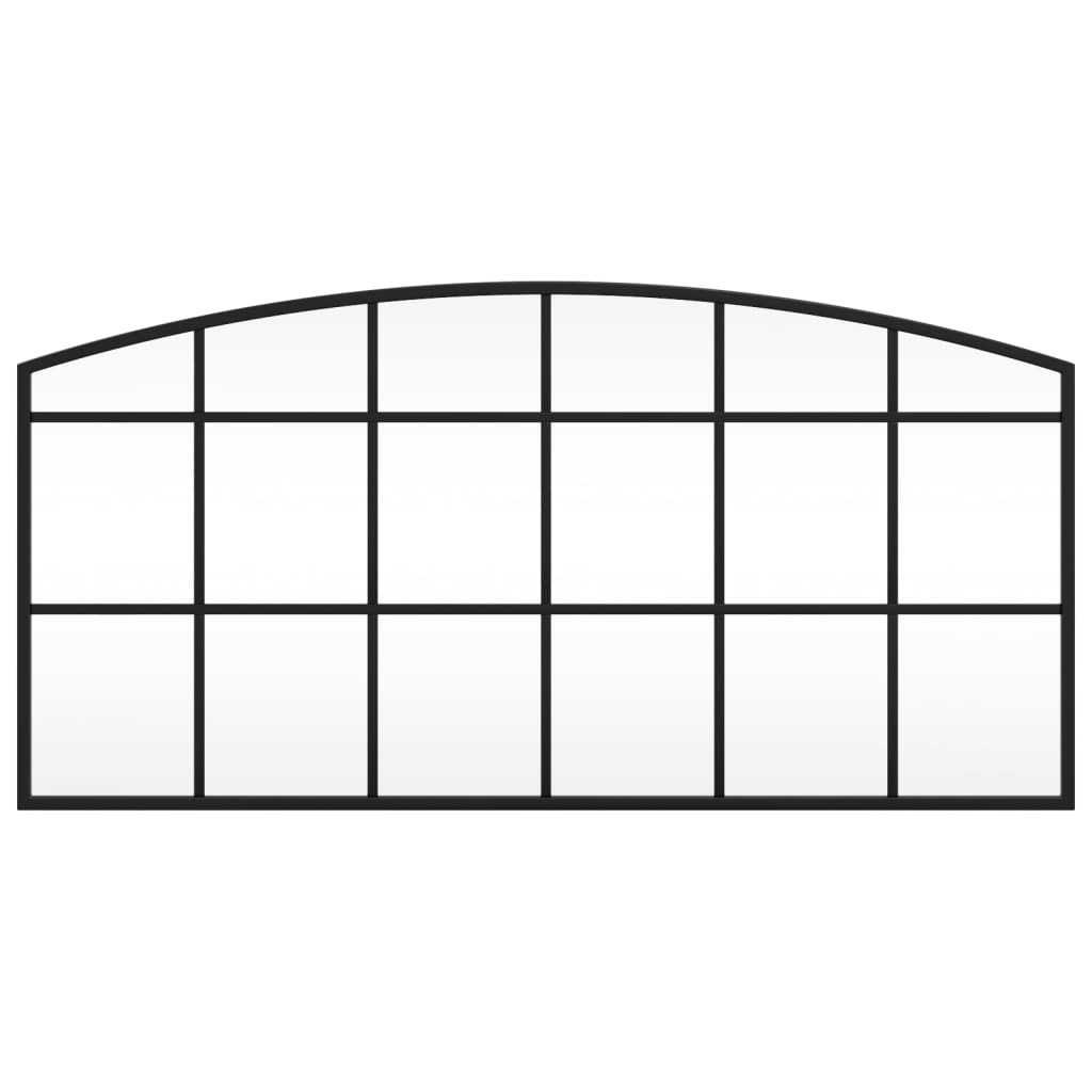 Specchio da Parete-Specchio a Muro-Specchio Decorativo Nero 80x40 cm Arco in Ferro 702907