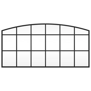 Specchio da Parete Nero 80x40 cm Arco in Ferro 358637