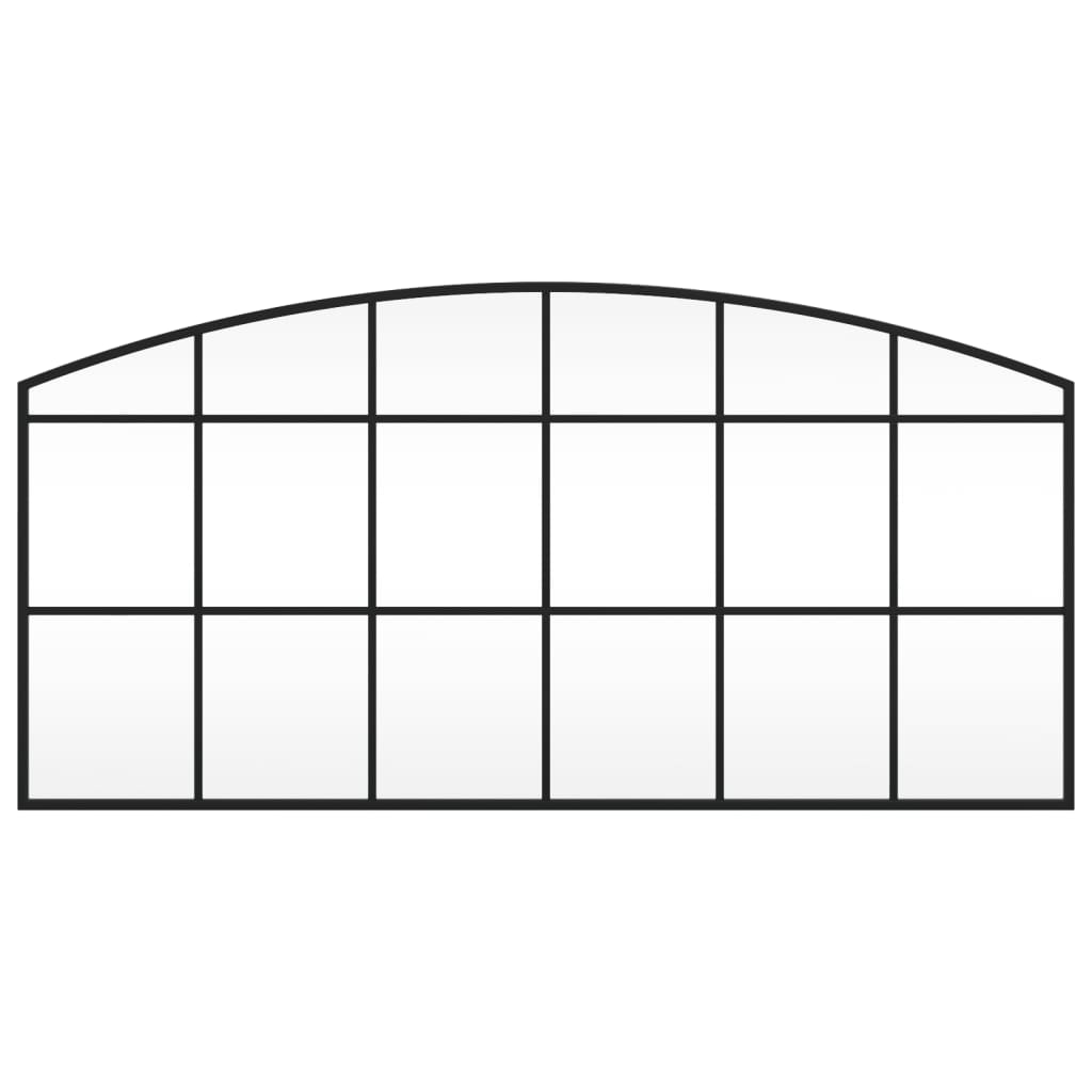 Specchio da Parete-Specchio a Muro-Specchio Decorativo Nero 100x50 cm Arco in Ferro 601022