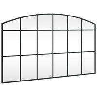 Specchio da Parete-Specchio a Muro-Specchio Decorativo Nero 100x60 cm Arco in Ferro