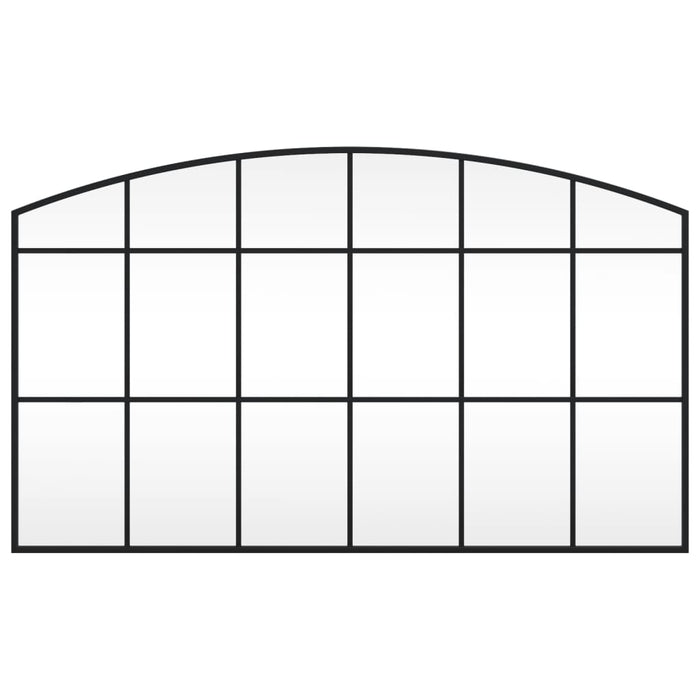 Specchio da Parete-Specchio a Muro-Specchio Decorativo Nero 100x60 cm Arco in Ferro