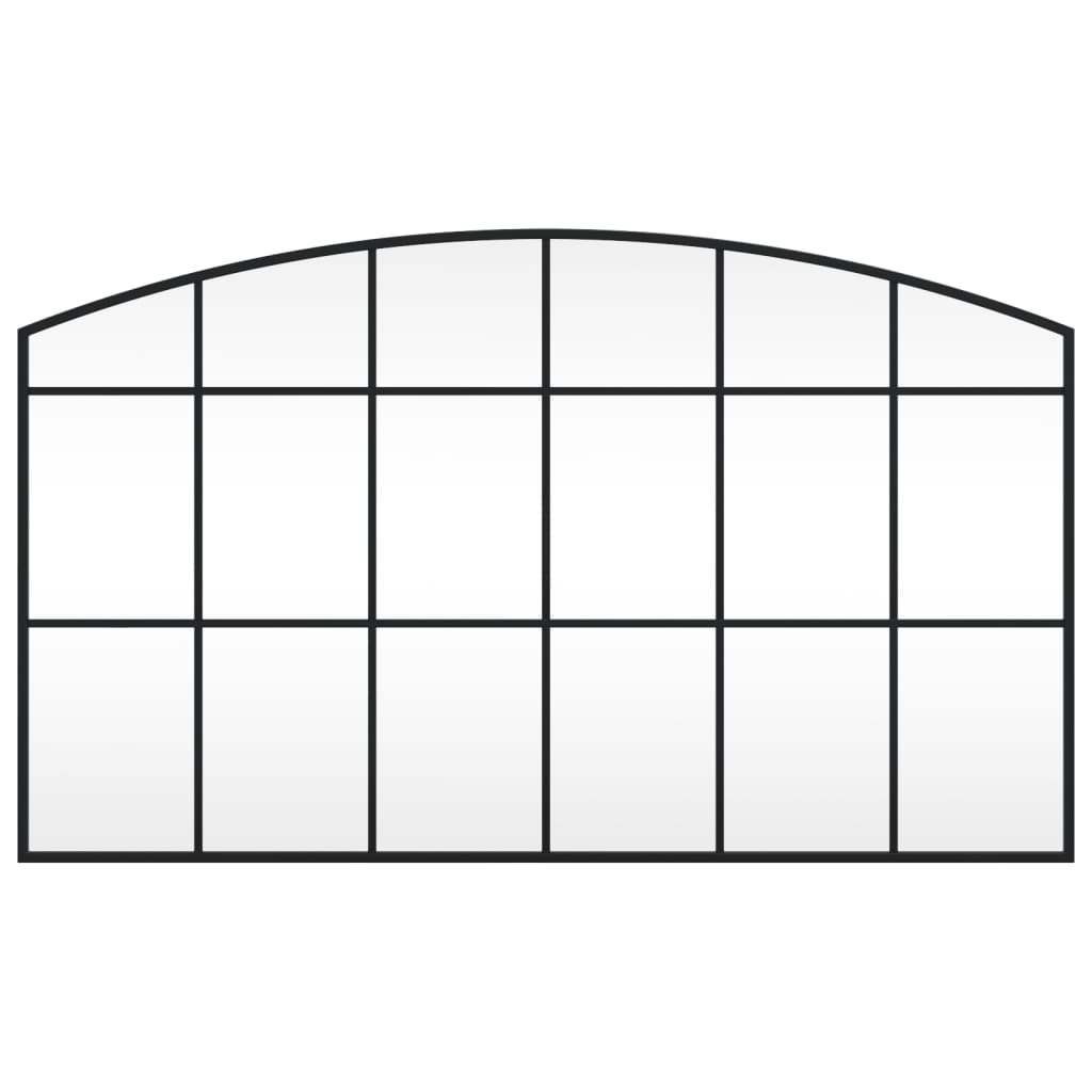 Specchio da Parete Nero 100x60 cm Arco in Ferro 358639