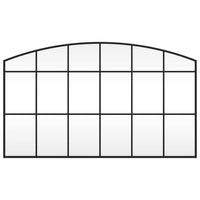 Specchio da Parete Nero 100x60 cm Arco in Ferro 358639