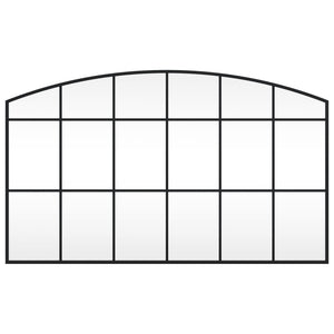 Specchio da Parete Nero 100x60 cm Arco in Ferro 358639