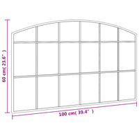 Specchio da Parete Nero 100x60 cm Arco in Ferro 358639