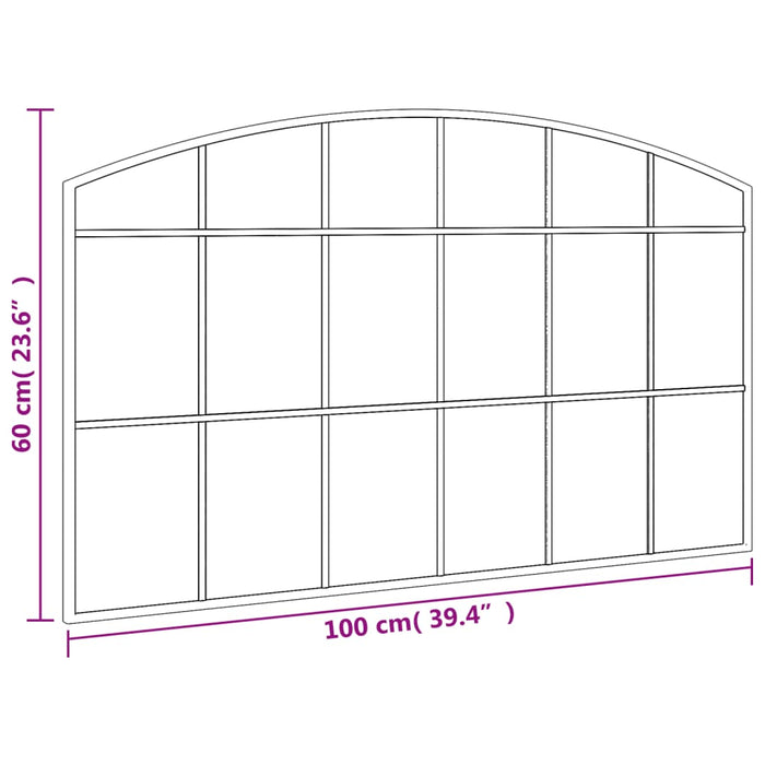 Specchio da Parete Nero 100x60 cm Arco in Ferro 358639