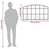 Specchio da Parete-Specchio a Muro-Specchio Decorativo Nero 100x60 cm Arco in Ferro