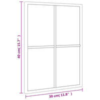 Specchio da Parete-Specchio a Muro-Specchio Decorativo Nero 30x40 cm Rettangolare in Ferro