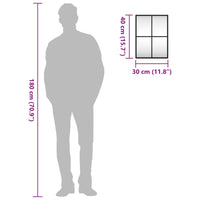 Specchio da Parete-Specchio a Muro-Specchio Decorativo Nero 30x40 cm Rettangolare in Ferro