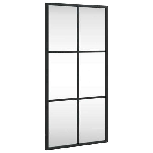 Specchio da Parete Nero 30x60 cm Rettangolare in Ferro 358641