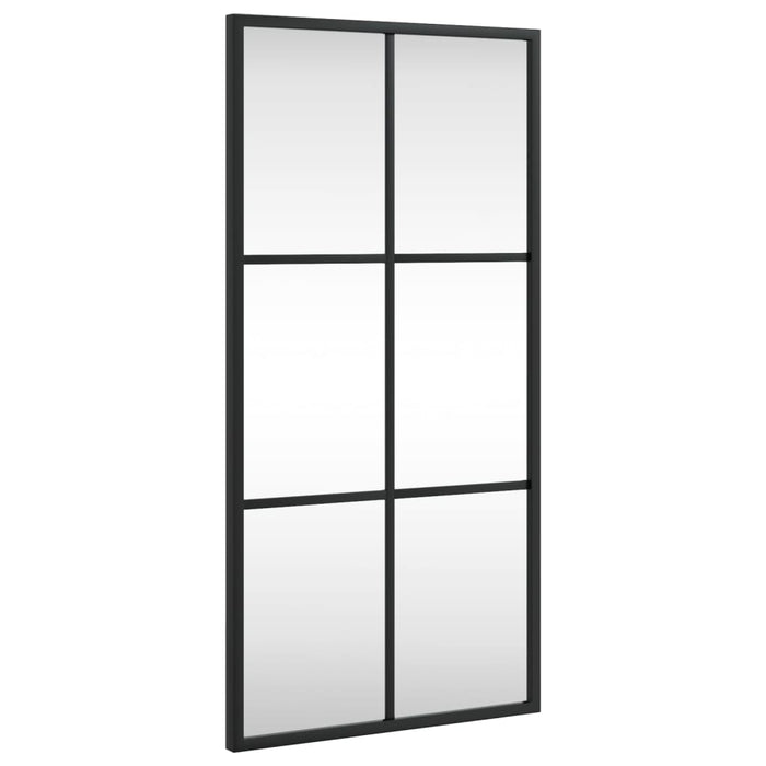 Specchio da Parete Nero 30x60 cm Rettangolare in Ferro 358641