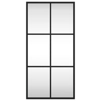 Specchio da Parete Nero 30x60 cm Rettangolare in Ferro 358641