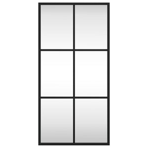 Specchio da Parete Nero 30x60 cm Rettangolare in Ferro 358641