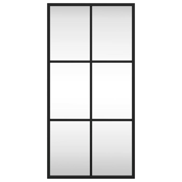 Specchio da Parete Nero 30x60 cm Rettangolare in Ferro 358641