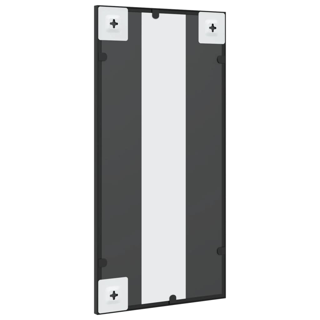 Specchio da Parete Nero 30x60 cm Rettangolare in Ferro 358641