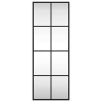 Specchio da Parete Nero 30x80 cm Rettangolare in Ferro 358642