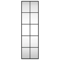 Specchio da Parete Nero 30x100 cm Rettangolare in Ferro 358643