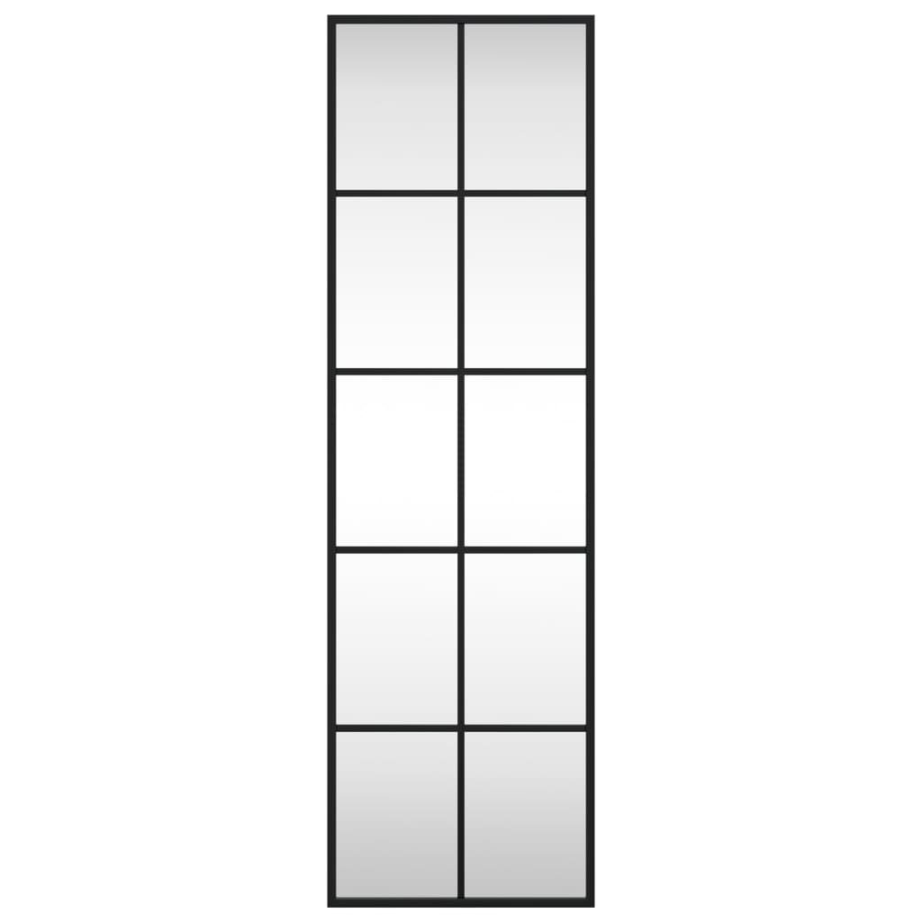 Specchio da Parete-Specchio a Muro-Specchio Decorativo Nero 30x100 cm Rettangolare in Ferro