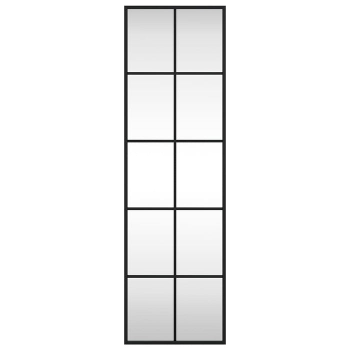 Specchio da Parete Nero 30x100 cm Rettangolare in Ferro