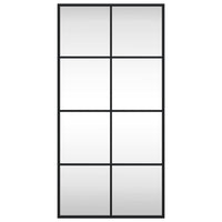 Specchio da Parete Nero 40x80 cm Rettangolare in Ferro 358644