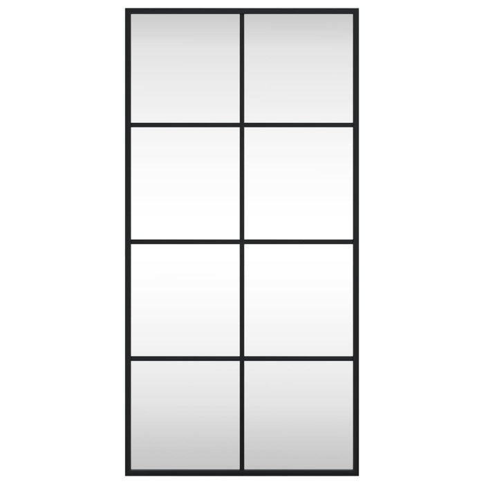 Specchio da Parete Nero 40x80 cm Rettangolare in Ferro 358644