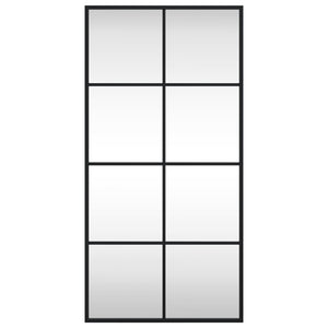 Specchio da Parete-Specchio a Muro-Specchio Decorativo Nero 40x80 cm Rettangolare in Ferro 444286