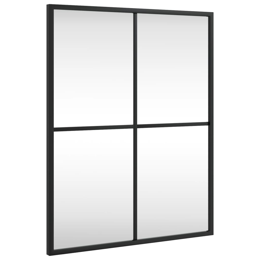 Specchio da Parete Nero 40x50 cm Rettangolare in Ferro 358646