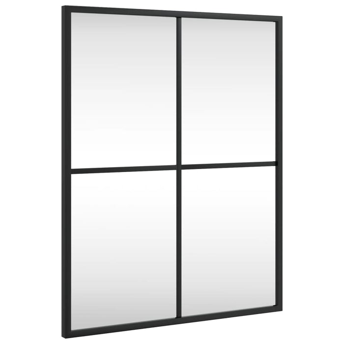 Specchio da Parete Nero 40x50 cm Rettangolare in Ferro 358646