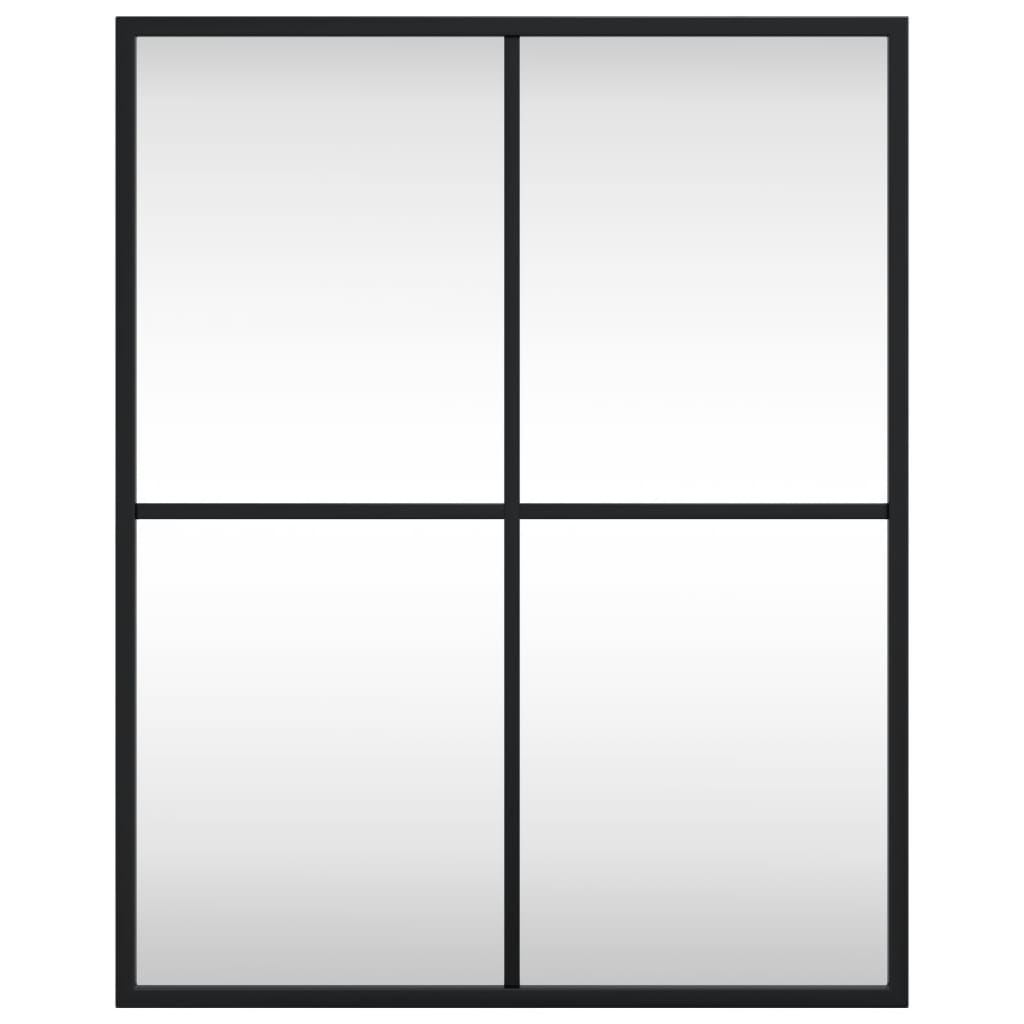 Specchio da Parete-Specchio a Muro-Specchio Decorativo Nero 40x50 cm Rettangolare in Ferro