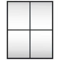 Specchio da Parete-Specchio a Muro-Specchio Decorativo Nero 40x50 cm Rettangolare in Ferro