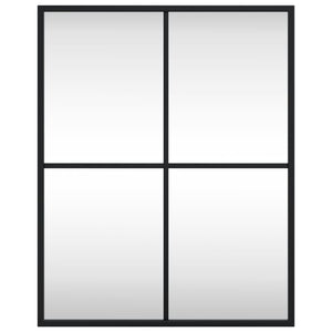 Specchio da Parete-Specchio a Muro-Specchio Decorativo Nero 40x50 cm Rettangolare in Ferro