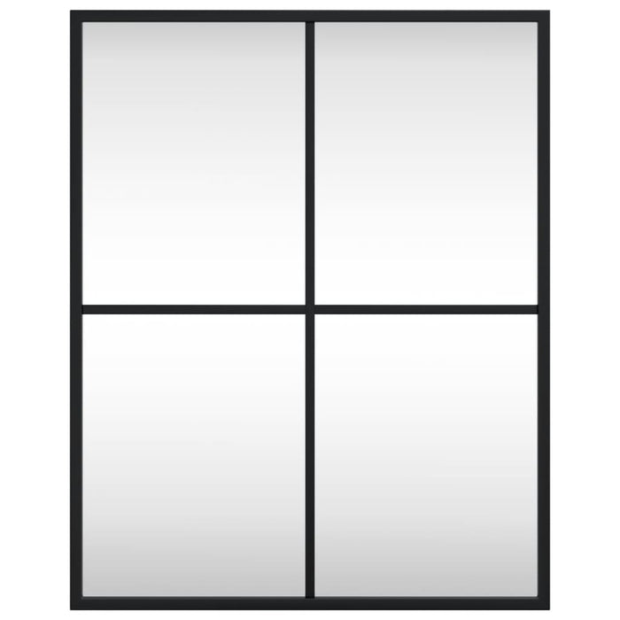 Specchio da Parete-Specchio a Muro-Specchio Decorativo Nero 40x50 cm Rettangolare in Ferro