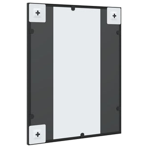 Specchio da Parete Nero 40x50 cm Rettangolare in Ferro 358646