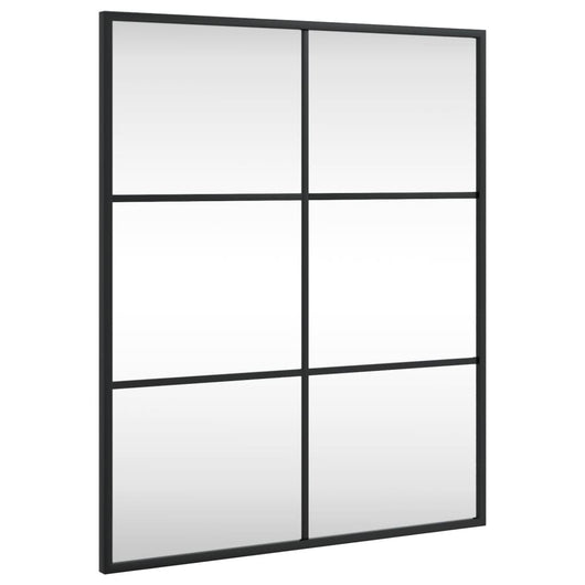 Specchio da Parete-Specchio a Muro-Specchio Decorativo Nero 50x60 cm Rettangolare in Ferro