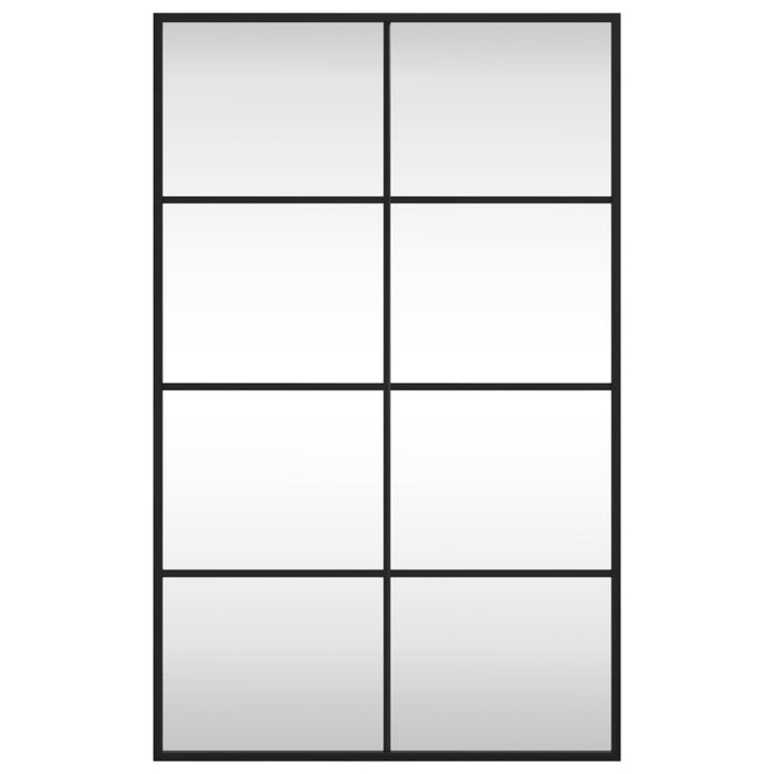 Specchio da Parete Nero 50x80 cm Rettangolare in Ferro 358648