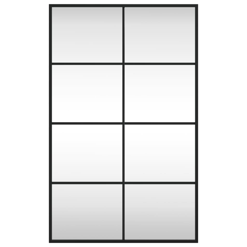 Specchio da Parete Nero 50x80 cm Rettangolare in Ferro