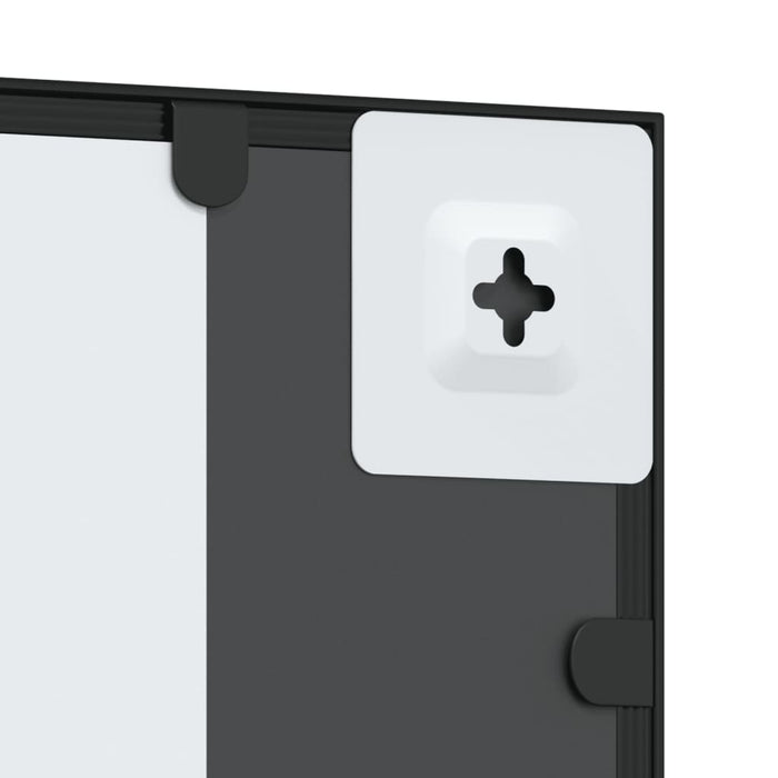 Specchio da Parete-Specchio a Muro-Specchio Decorativo Nero 50x80 cm Rettangolare in Ferro