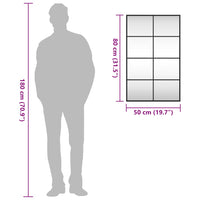 Specchio da Parete Nero 50x80 cm Rettangolare in Ferro