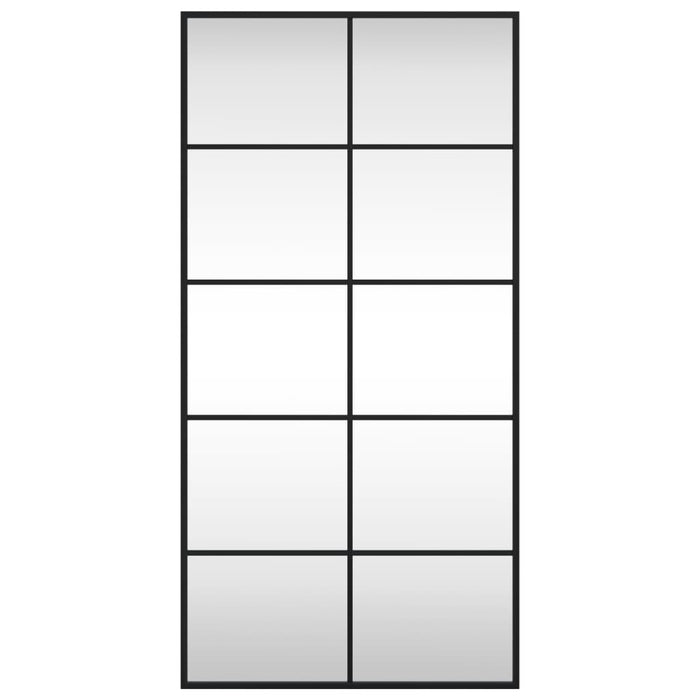 Specchio da Parete Nero 50x100 cm Rettangolare in Ferro 358649