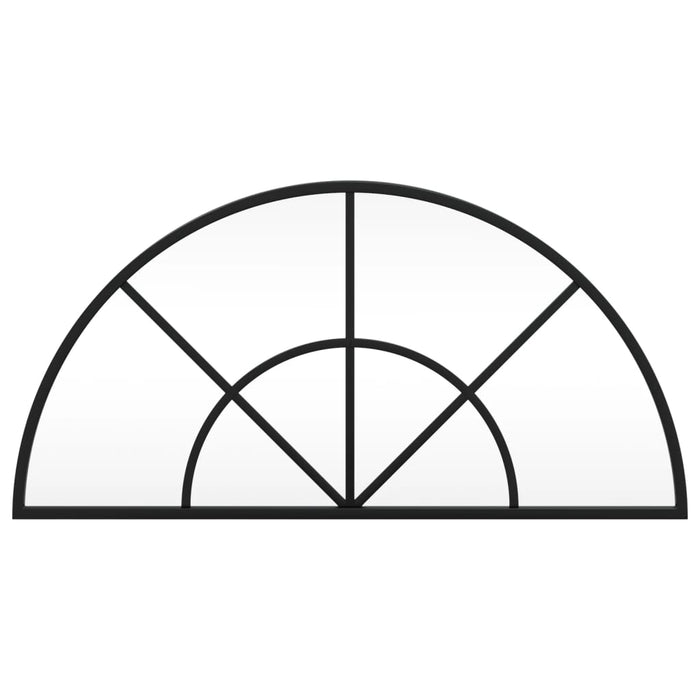 Specchio da Parete-Specchio a Muro-Specchio Decorativo Nero 60x30 cm Arco in Ferro