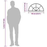 Specchio da Parete Nero 60x30 cm Arco in Ferro 358650